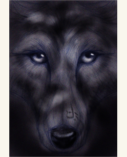 Wolf head with shape-changing rune