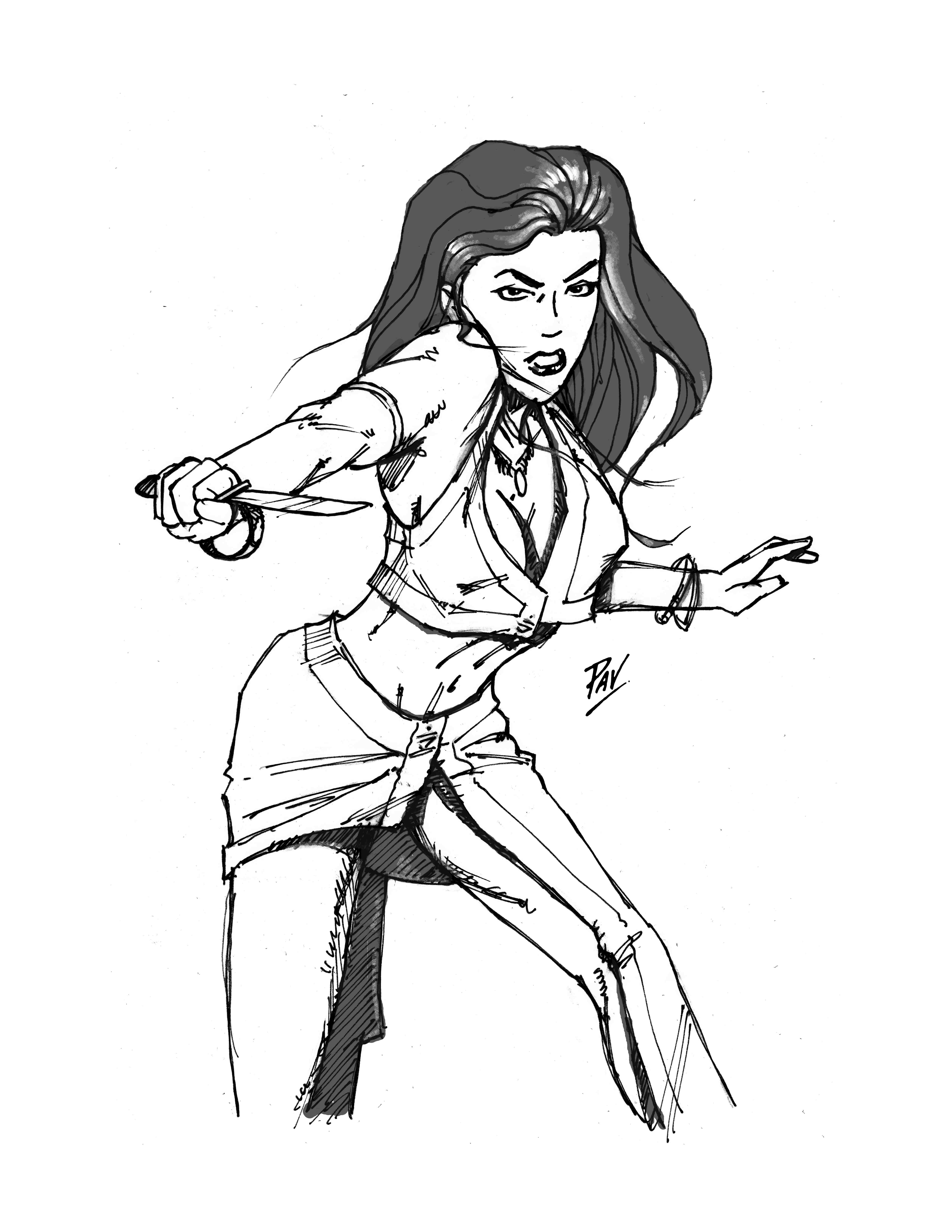 Lady of the Knife sketch